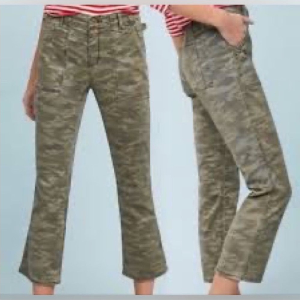 Anthropologie Camo Crop Flare